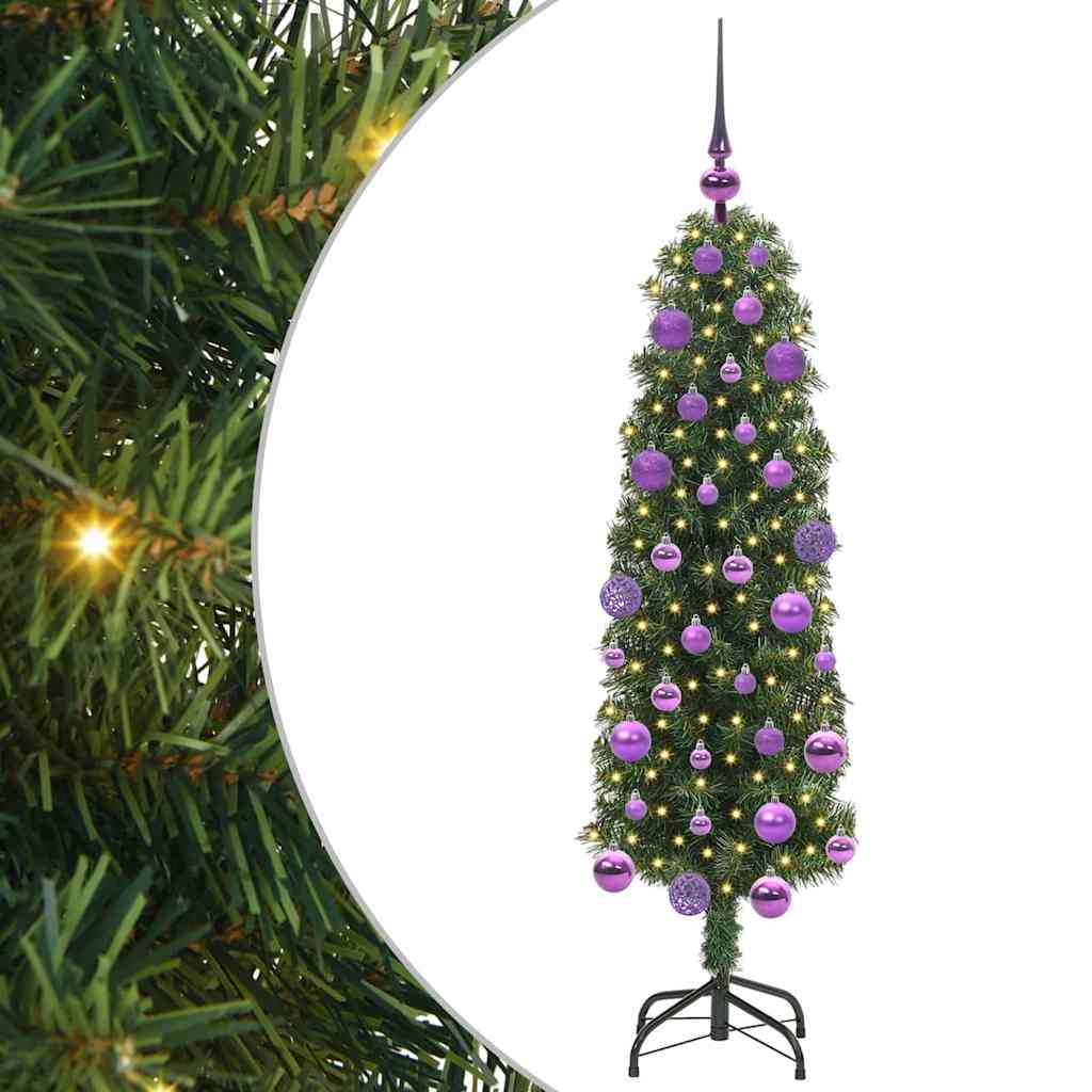 Mű karácsonyfa 150 LED-del Zöld 120 cm PVC, acél és műanyag