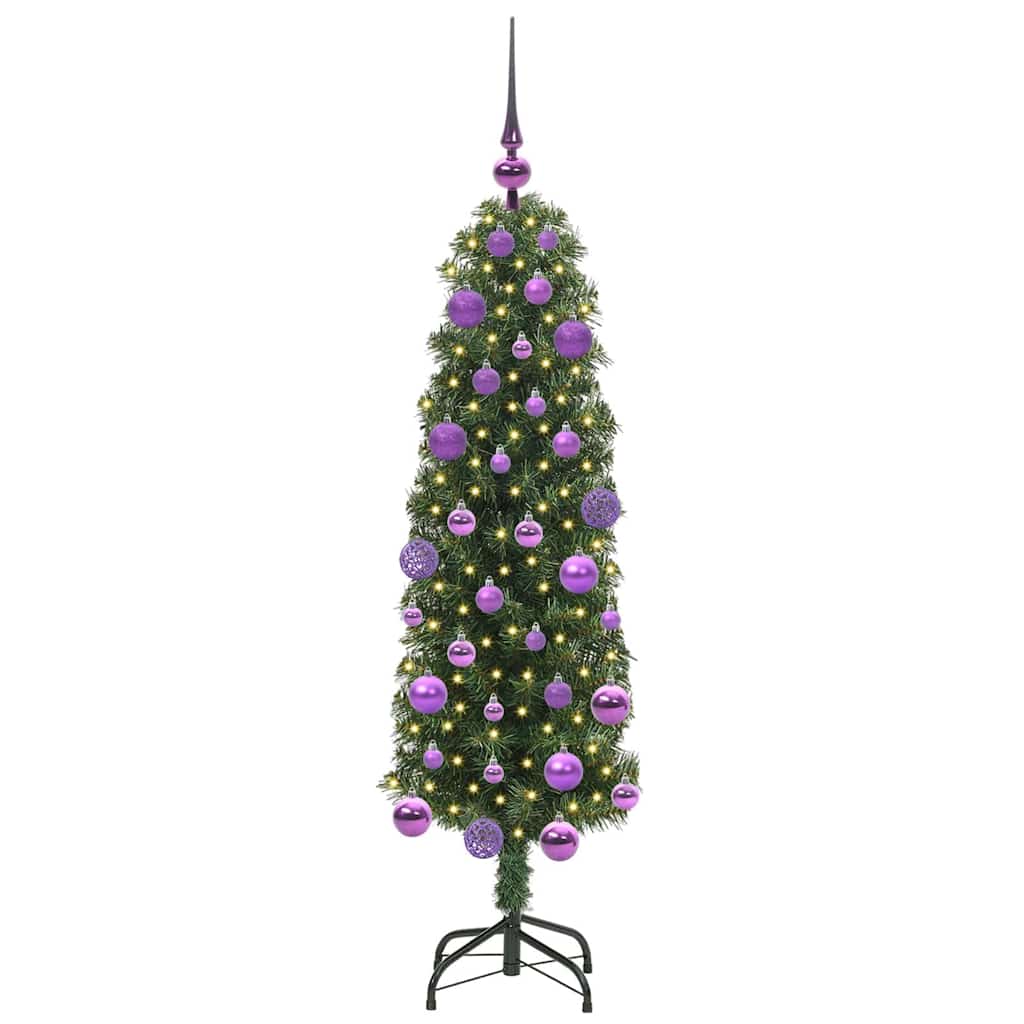 Mű karácsonyfa 150 LED-del Zöld 120 cm PVC, acél és műanyag