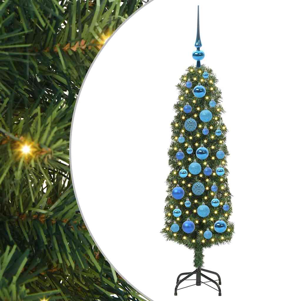 Mű karácsonyfa 150 LED-del Zöld 120 cm PVC, acél és műanyag