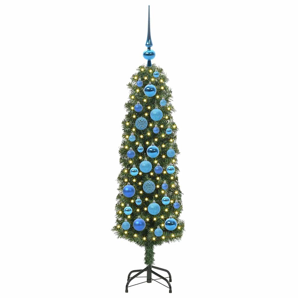 Mű karácsonyfa 150 LED-del Zöld 120 cm PVC, acél és műanyag