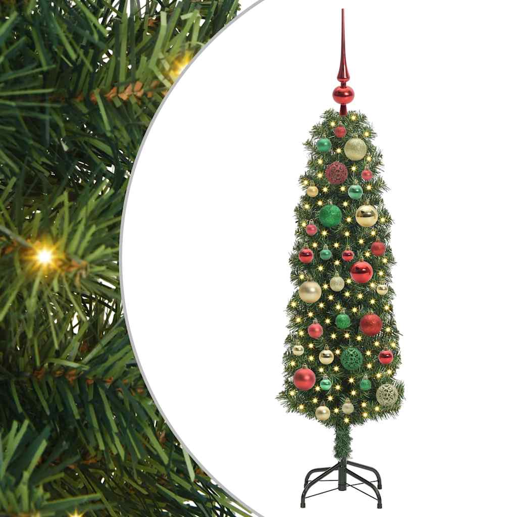 Mű karácsonyfa 150 LED-del Zöld 120 cm PVC, acél és műanyag