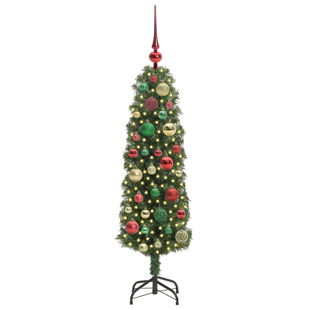 Mű karácsonyfa 150 LED-del Zöld 120 cm PVC, acél és műanyag