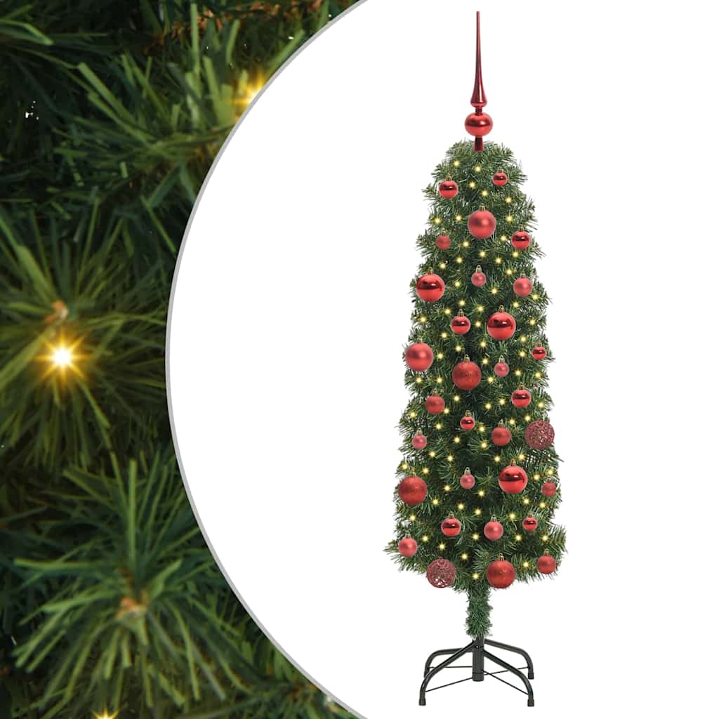 Mű karácsonyfa 150 LED-del Zöld 150 cm PVC, acél és műanyag