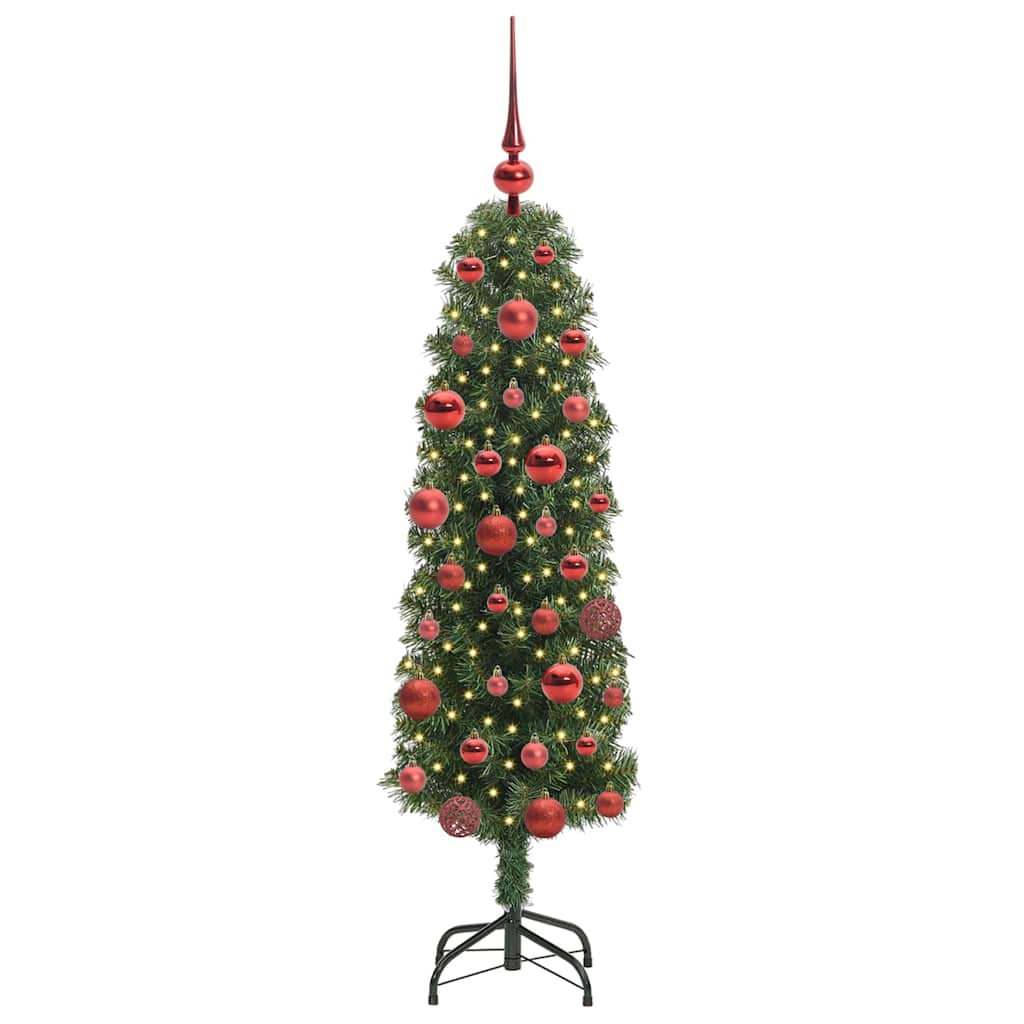 Mű karácsonyfa 150 LED-del Zöld 150 cm PVC, acél és műanyag