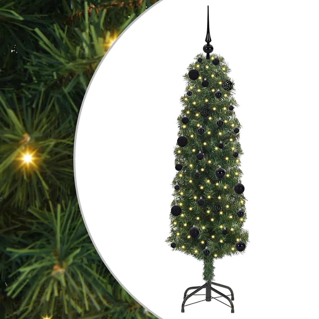 Mű karácsonyfa 150 LED-del Zöld 150 cm PVC, acél és műanyag