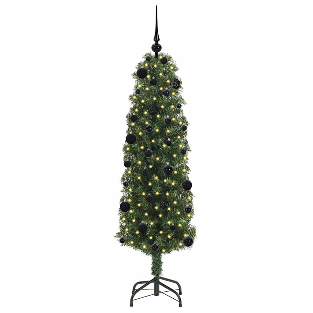 Mű karácsonyfa 150 LED-del Zöld 150 cm PVC, acél és műanyag