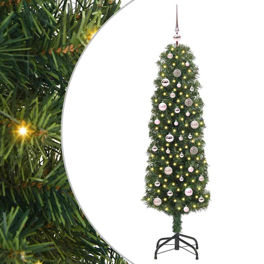 Mű karácsonyfa 150 LED-del Zöld 150 cm PVC, acél és műanyag