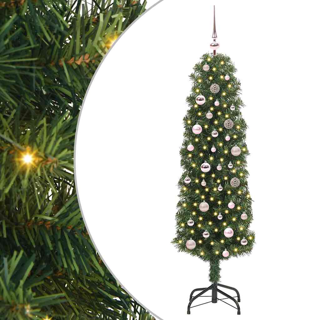 Mű karácsonyfa 150 LED-del Zöld 150 cm PVC, acél és műanyag