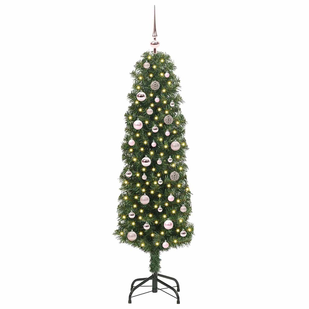 Mű karácsonyfa 150 LED-del Zöld 150 cm PVC, acél és műanyag