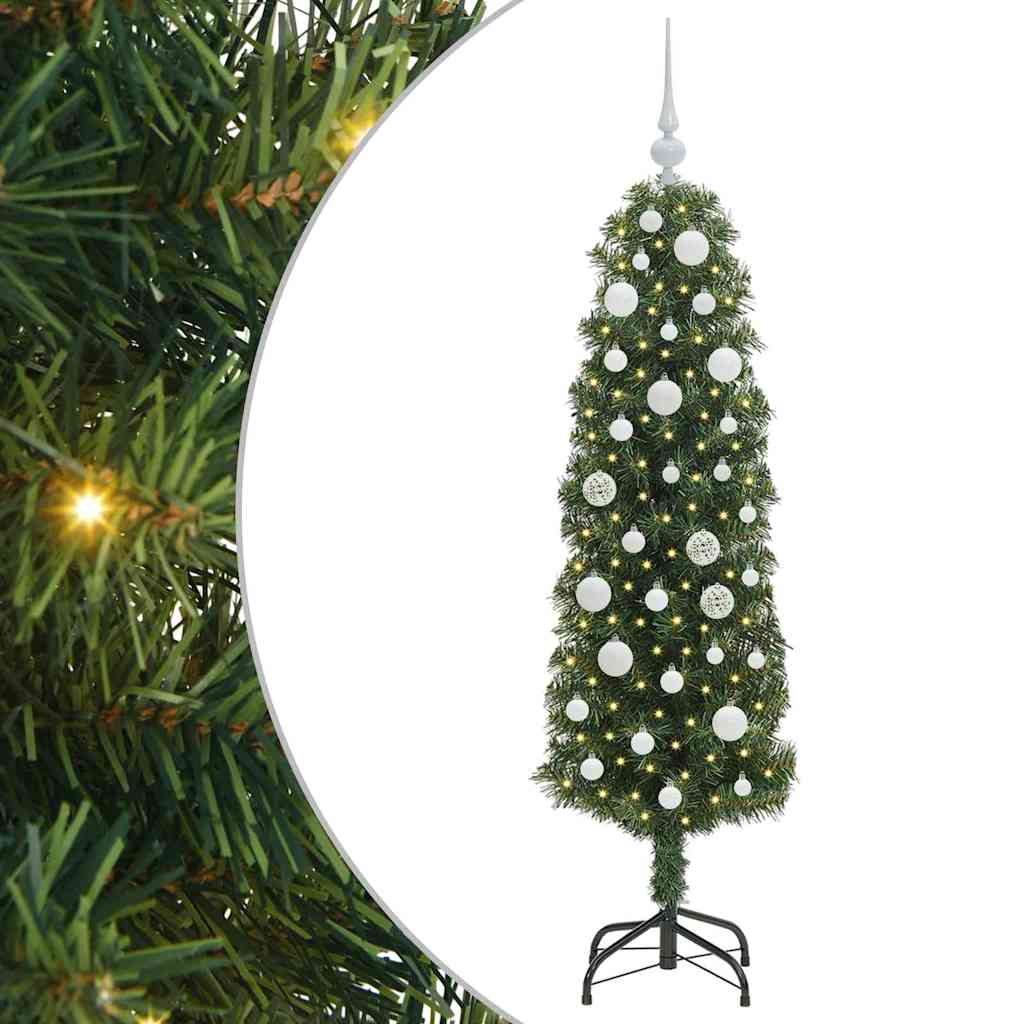 Mű karácsonyfa 150 LED-del Zöld 150 cm PVC, acél és műanyag