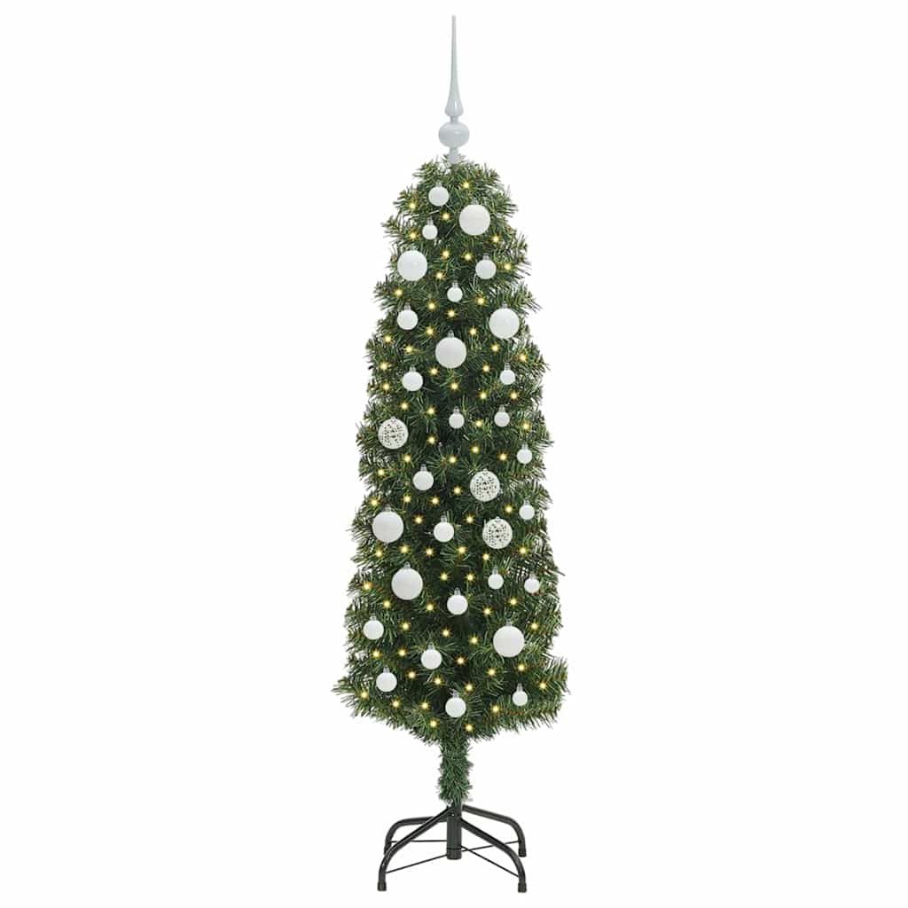 Mű karácsonyfa 150 LED-del Zöld 150 cm PVC, acél és műanyag