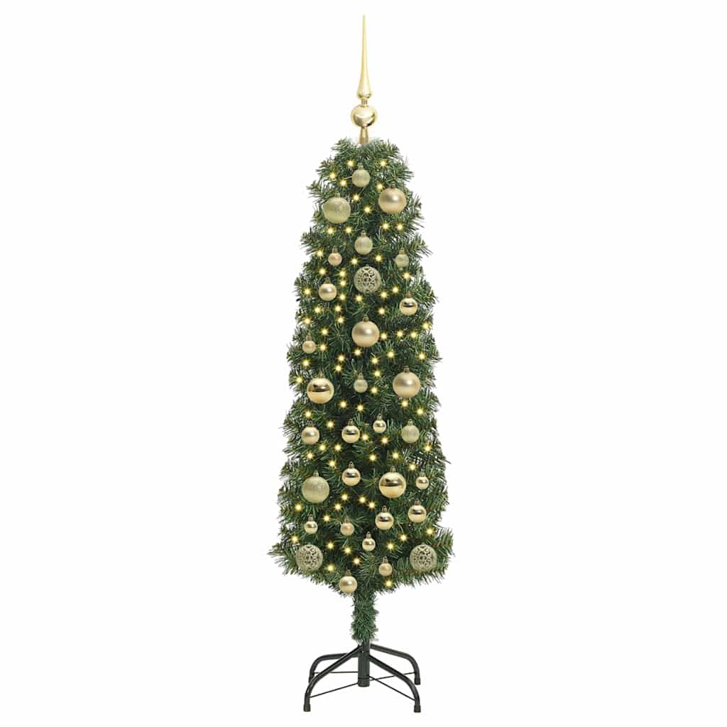 Mű karácsonyfa 150 LED-del Zöld 150 cm PVC, acél és műanyag