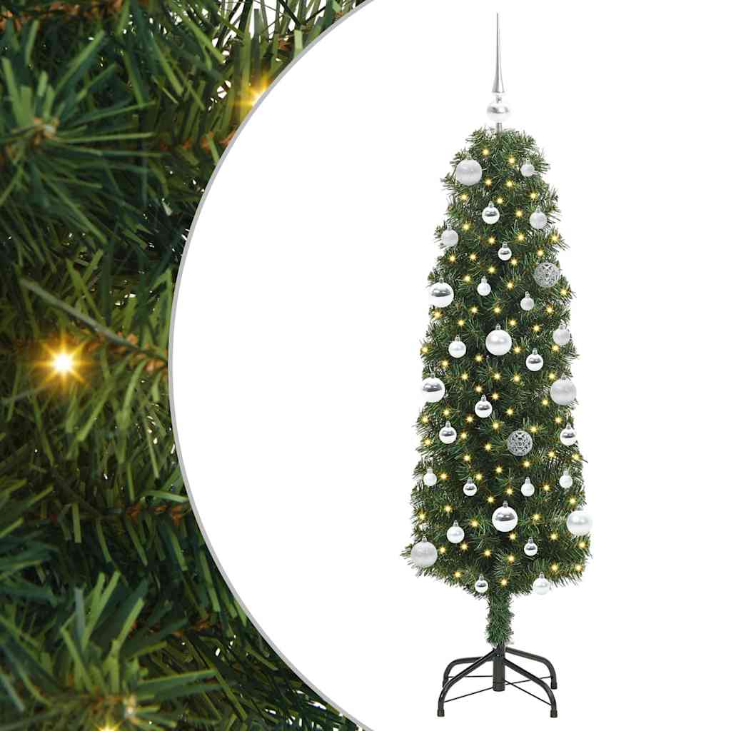Mű karácsonyfa 150 LED-del Zöld 150 cm PVC, acél és műanyag