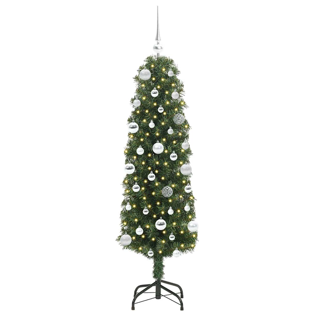 Mű karácsonyfa 150 LED-del Zöld 150 cm PVC, acél és műanyag