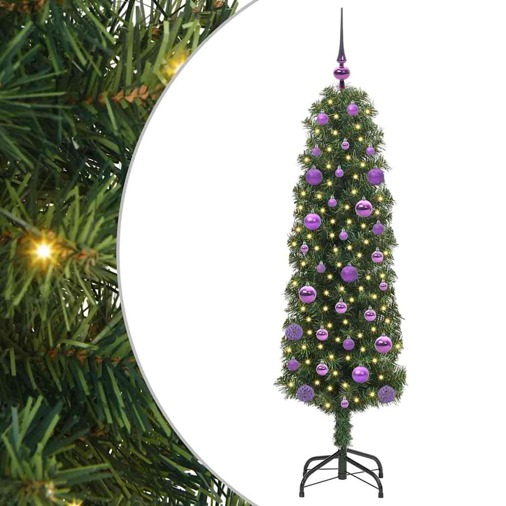 Mű karácsonyfa 150 LED-del Zöld 150 cm PVC, acél és műanyag