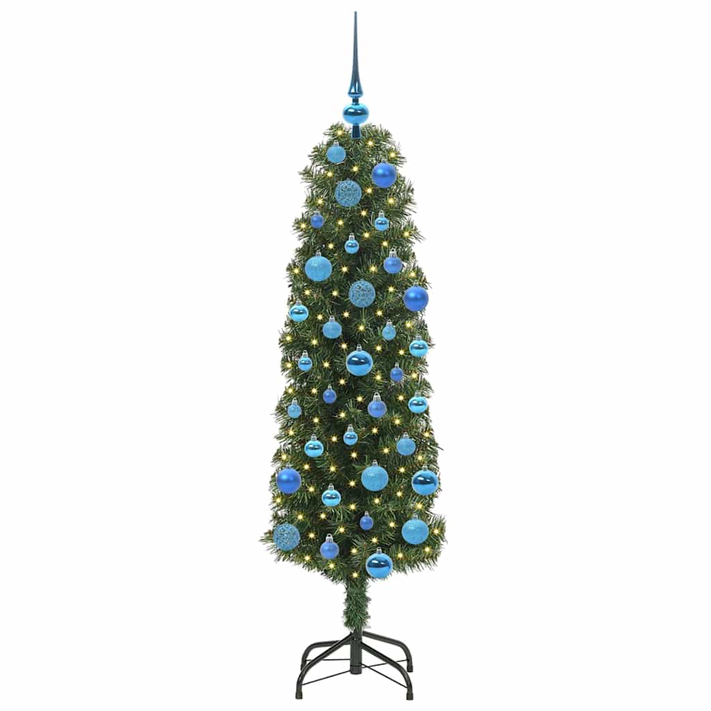 Mű karácsonyfa 150 LED-del Zöld 150 cm PVC, acél és műanyag
