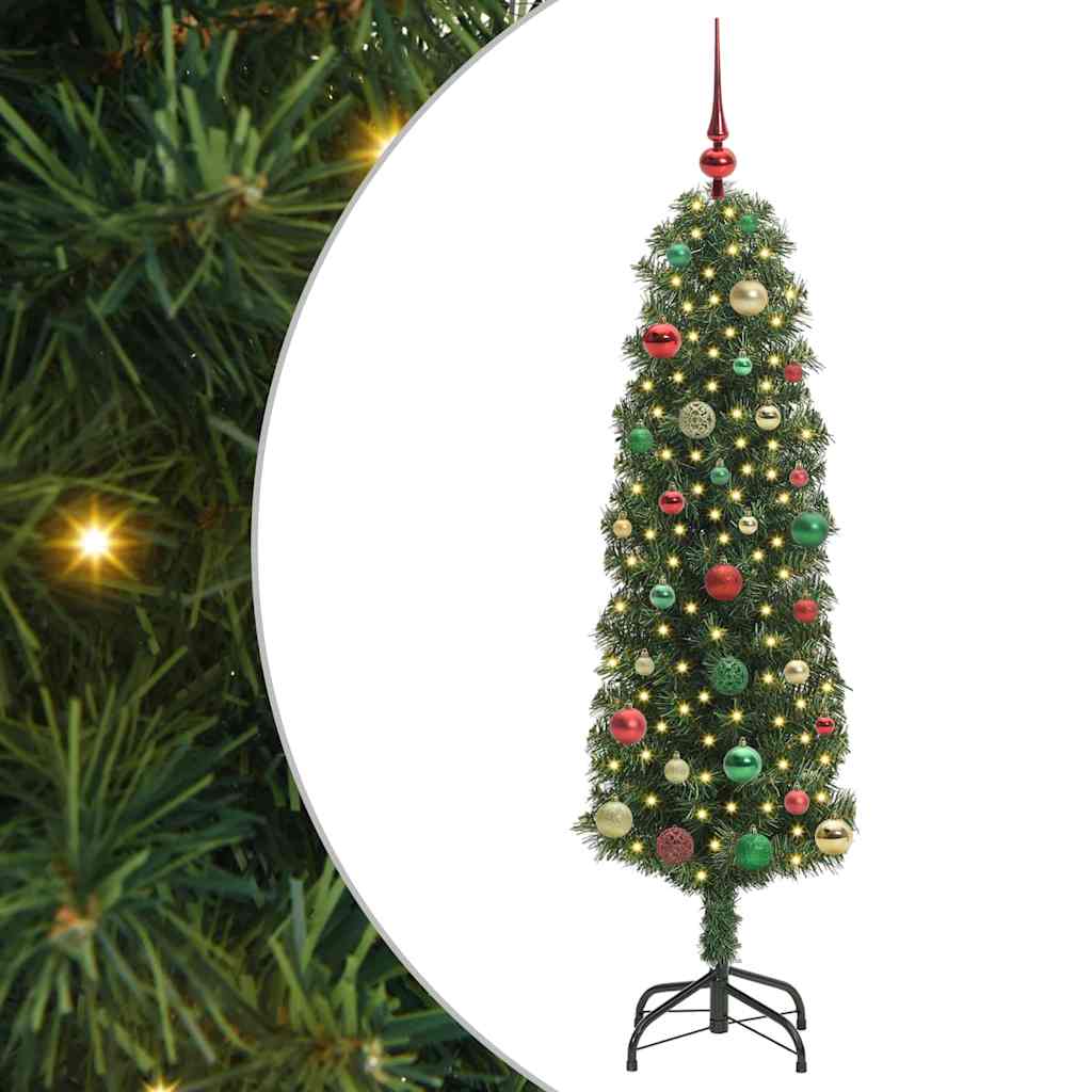 Mű karácsonyfa 150 LED-del Zöld 150 cm PVC, acél és műanyag