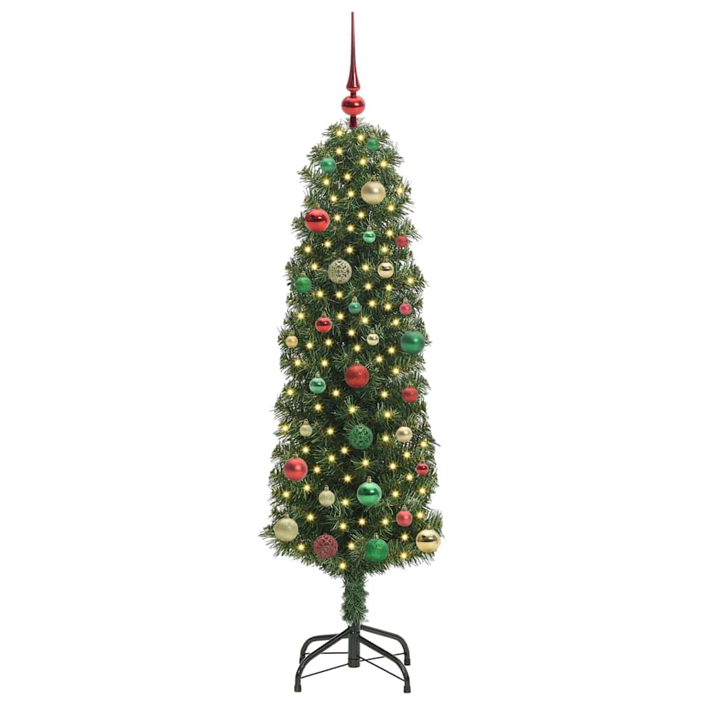 Mű karácsonyfa 150 LED-del Zöld 150 cm PVC, acél és műanyag