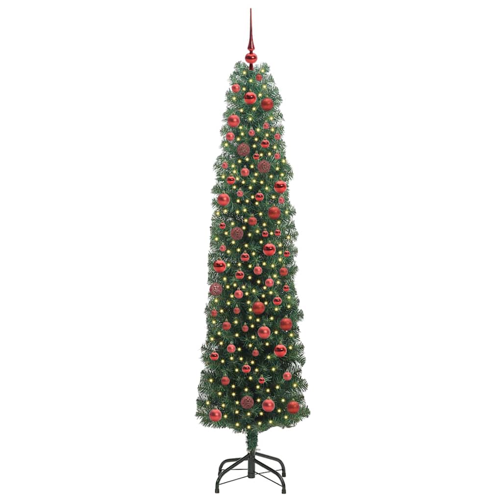 Mű karácsonyfa 300 LED-del Zöld 180 cm PVC, acél és műanyag