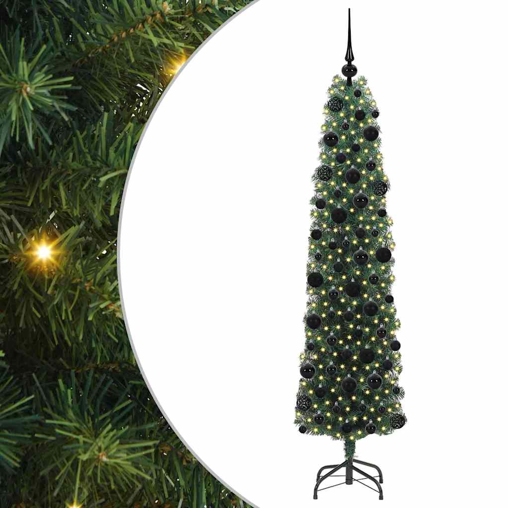 Mű karácsonyfa 300 LED-del Zöld 180 cm PVC, acél és műanyag