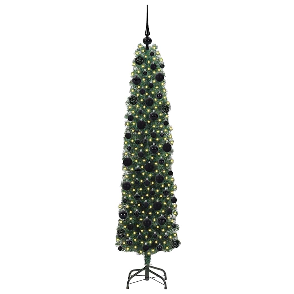 Mű karácsonyfa 300 LED-del Zöld 180 cm PVC, acél és műanyag