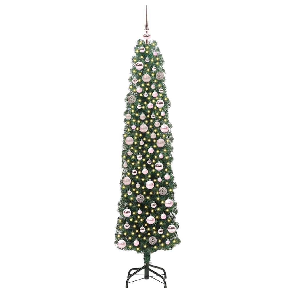 Mű karácsonyfa 300 LED-del Zöld 180 cm PVC, acél és műanyag