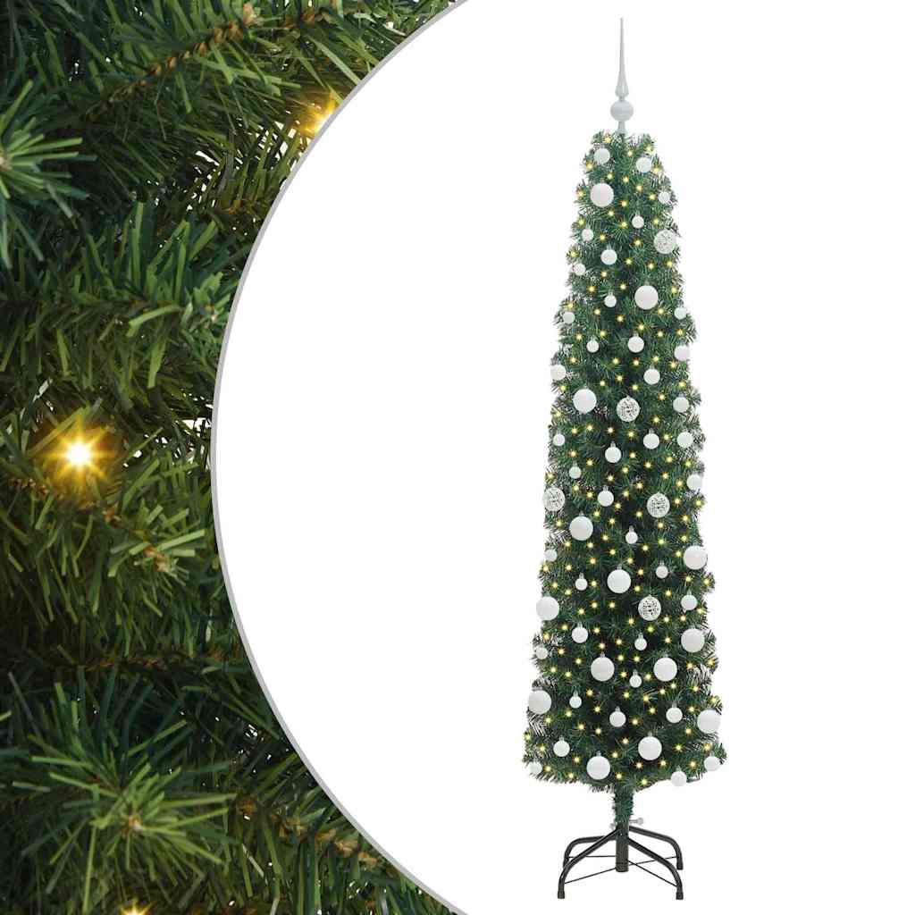 Mű karácsonyfa 300 LED-del Zöld 180 cm PVC, acél és műanyag