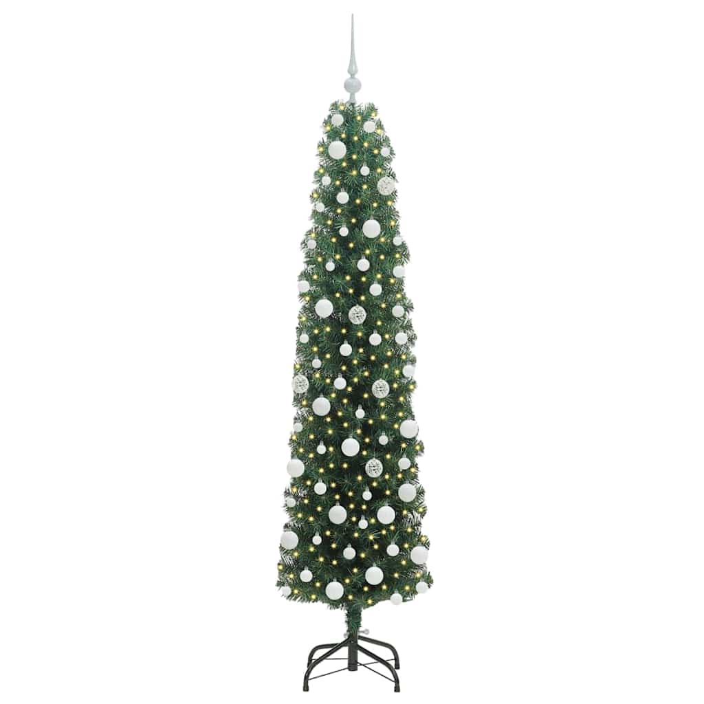 Mű karácsonyfa 300 LED-del Zöld 180 cm PVC, acél és műanyag