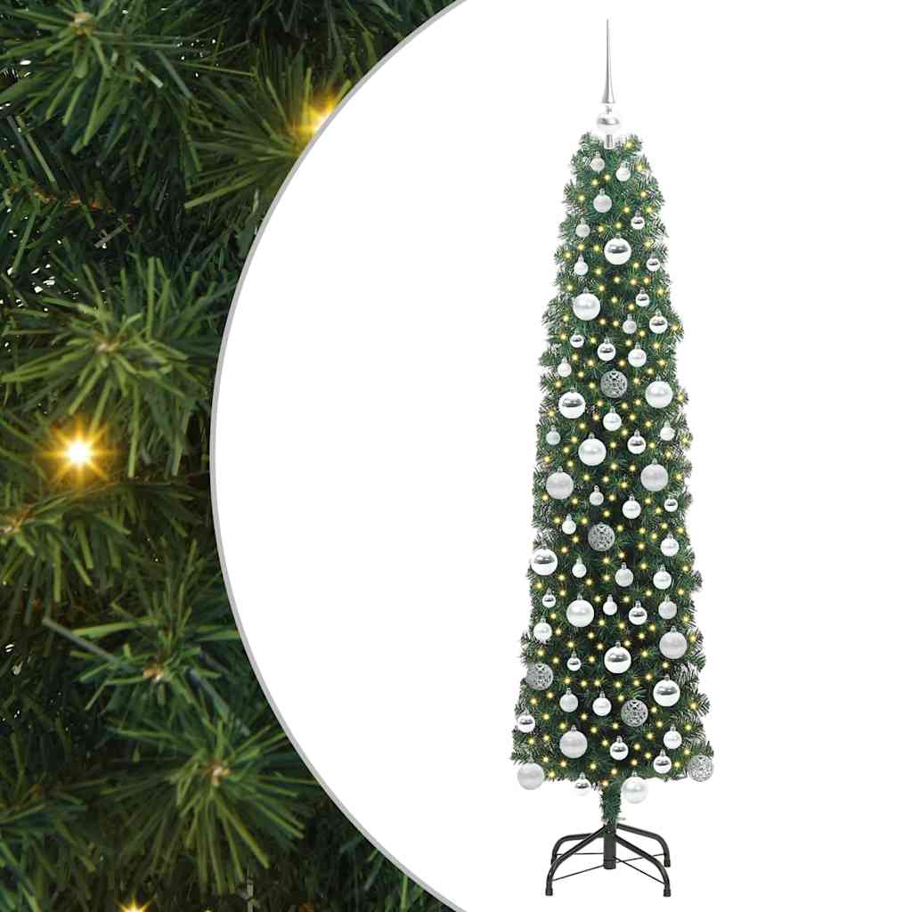 Mű karácsonyfa 300 LED-del Zöld 180 cm PVC, acél és műanyag