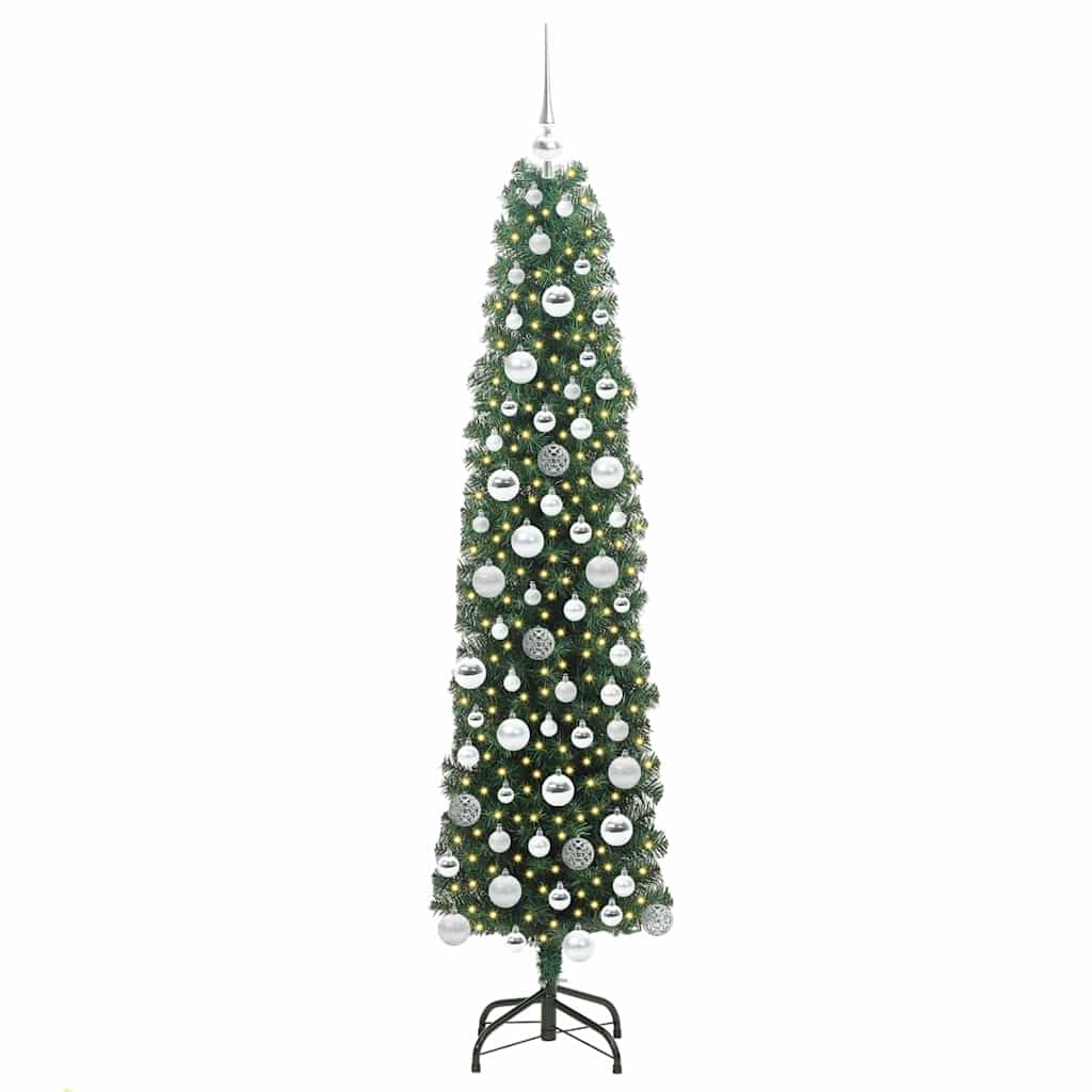 Mű karácsonyfa 300 LED-del Zöld 180 cm PVC, acél és műanyag