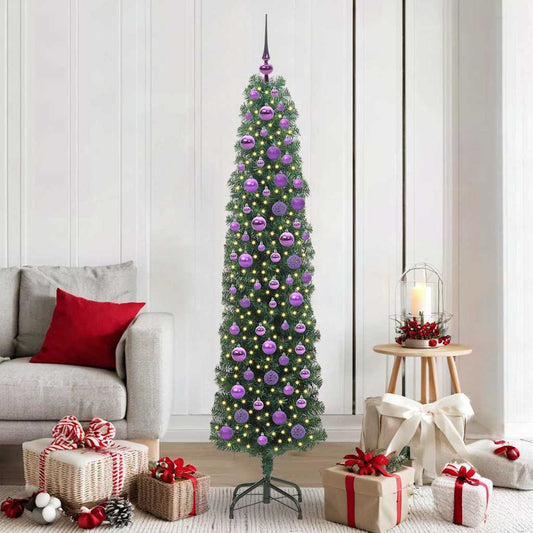 Mű karácsonyfa 300 LED-del Zöld 180 cm PVC, acél és műanyag