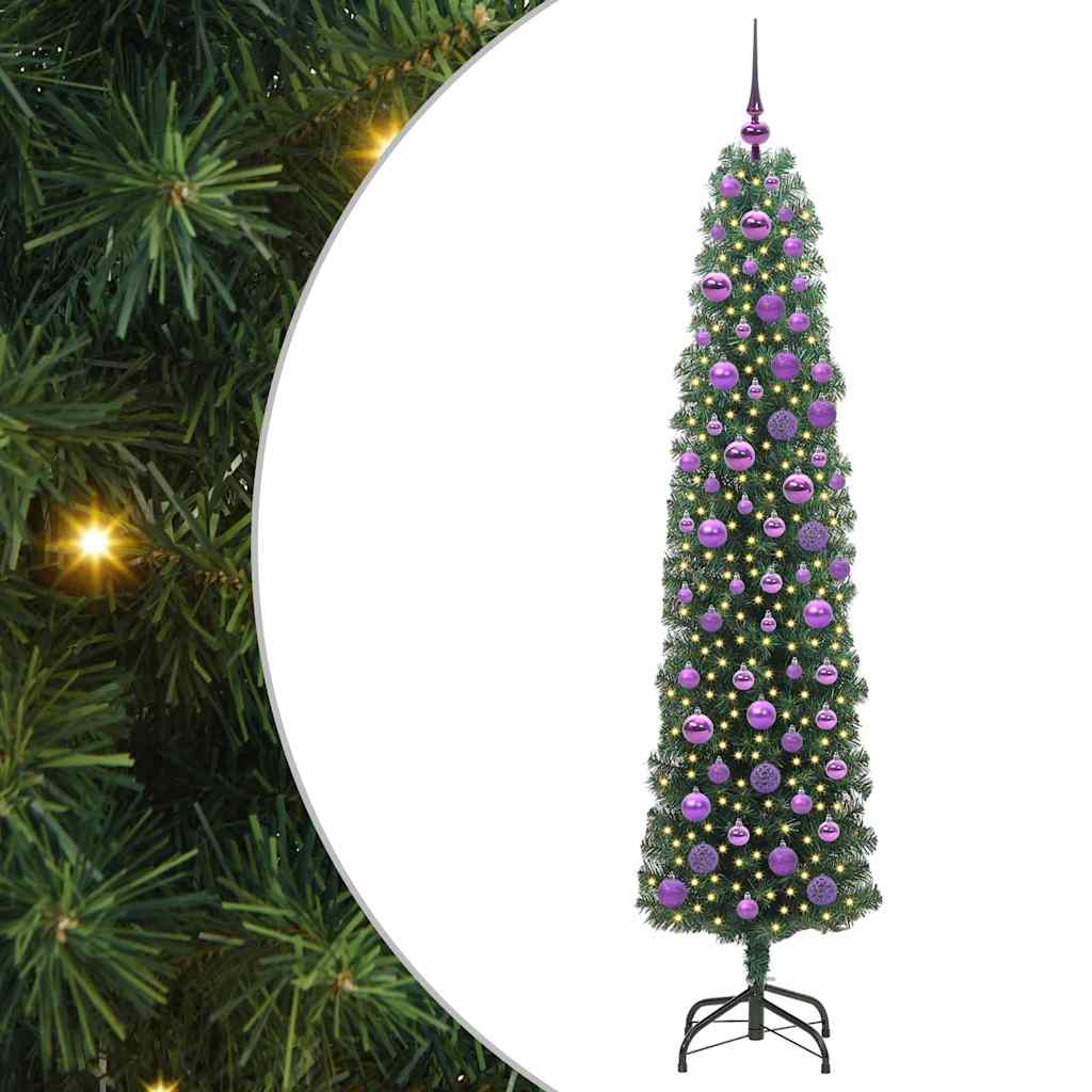 Mű karácsonyfa 300 LED-del Zöld 180 cm PVC, acél és műanyag