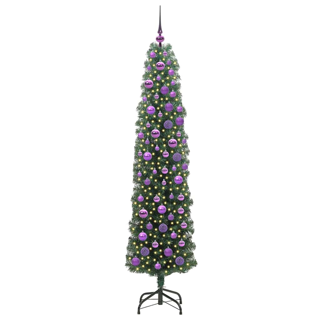 Mű karácsonyfa 300 LED-del Zöld 180 cm PVC, acél és műanyag