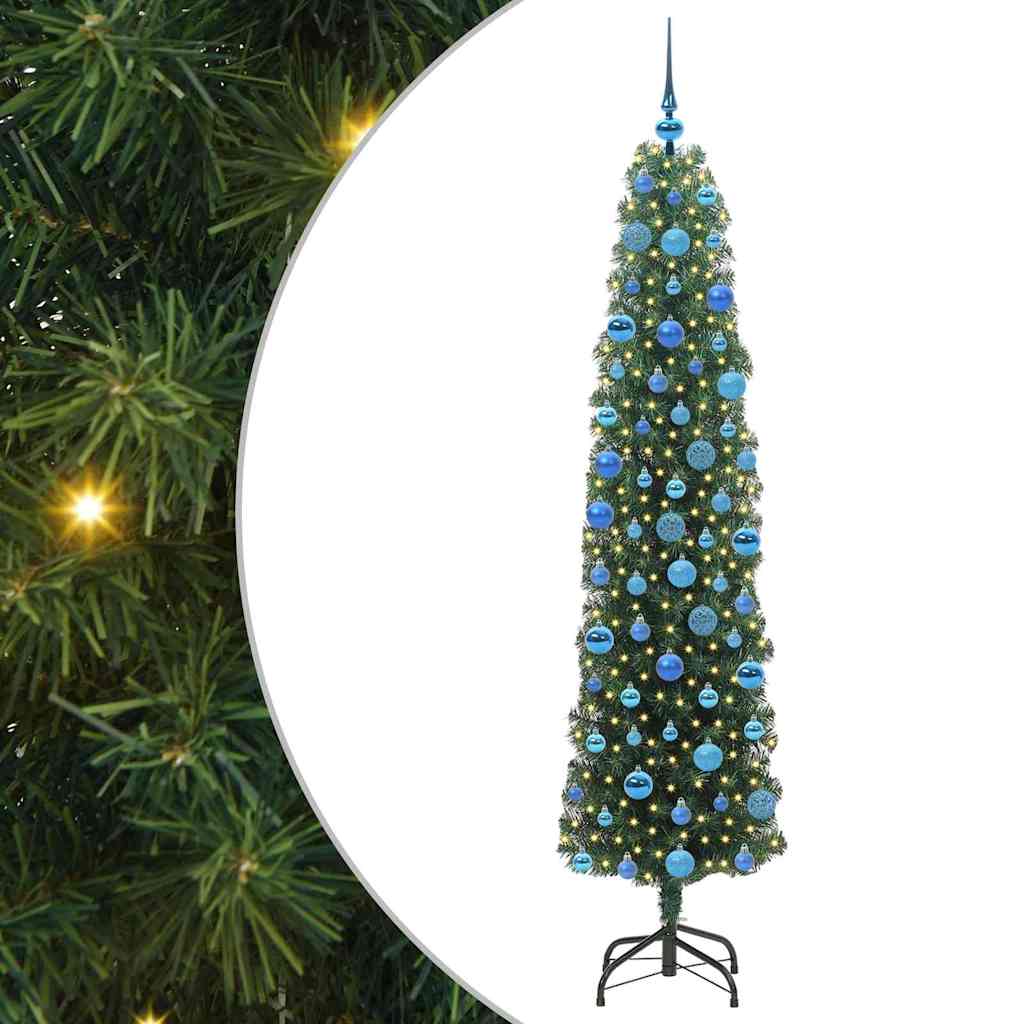 Mű karácsonyfa 300 LED-del Zöld 180 cm PVC, acél és műanyag