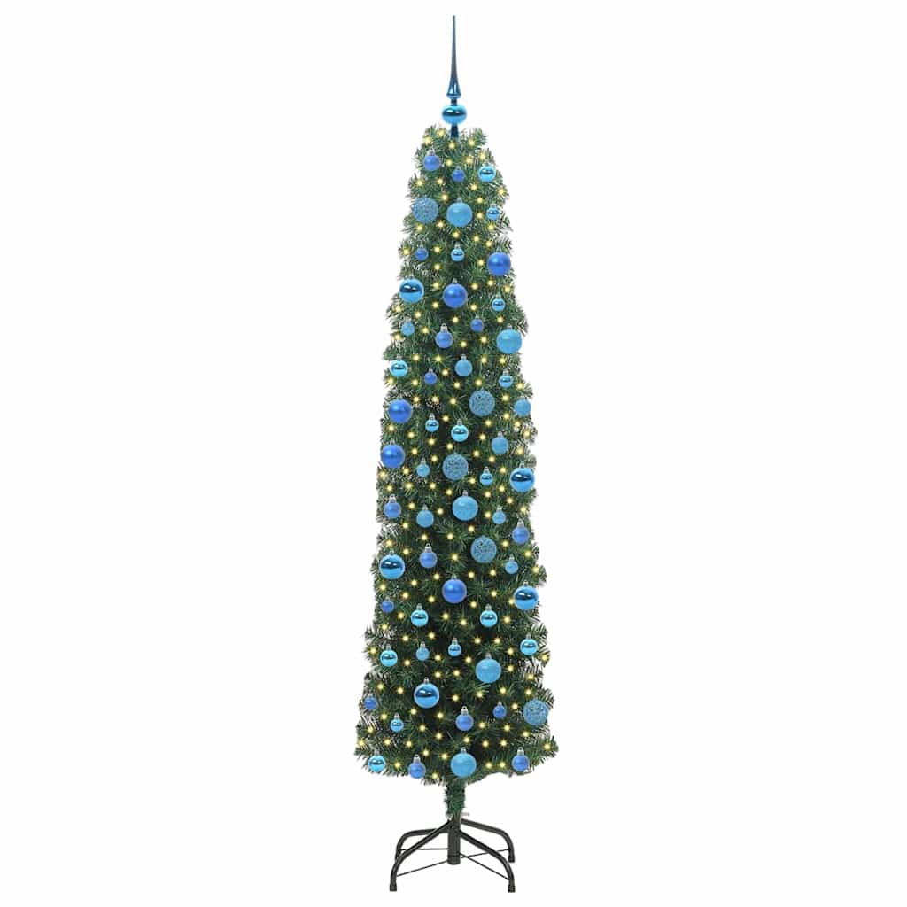 Mű karácsonyfa 300 LED-del Zöld 180 cm PVC, acél és műanyag