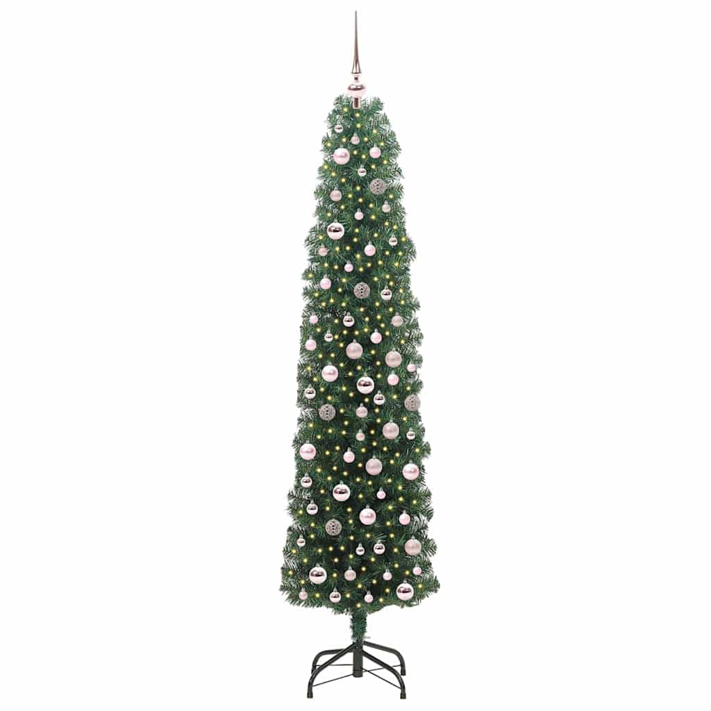 Mű karácsonyfa 300 LED-del Zöld 210 cm PVC, acél és műanyag