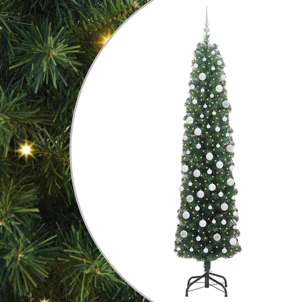 Mű karácsonyfa 300 LED-del Zöld 210 cm PVC, acél és műanyag