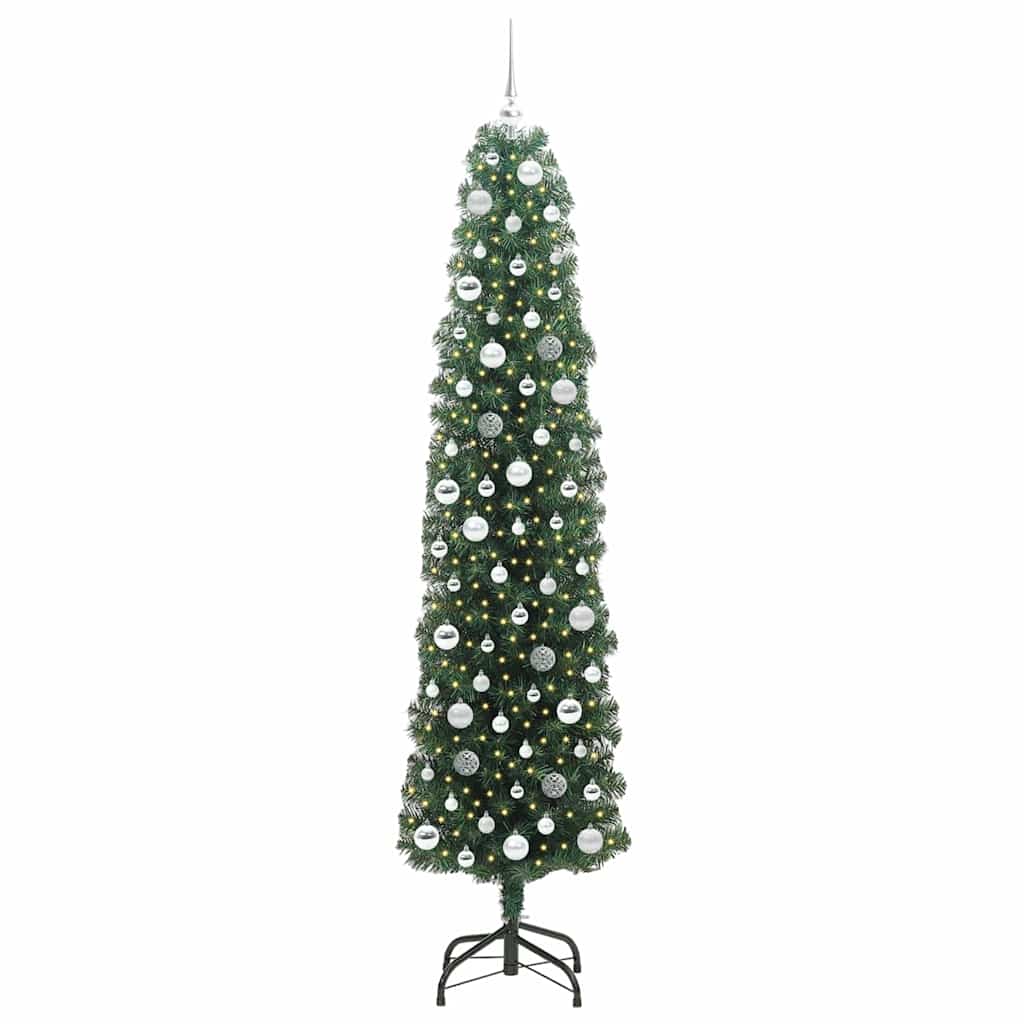 Mű karácsonyfa 300 LED-del Zöld 210 cm PVC, acél és műanyag