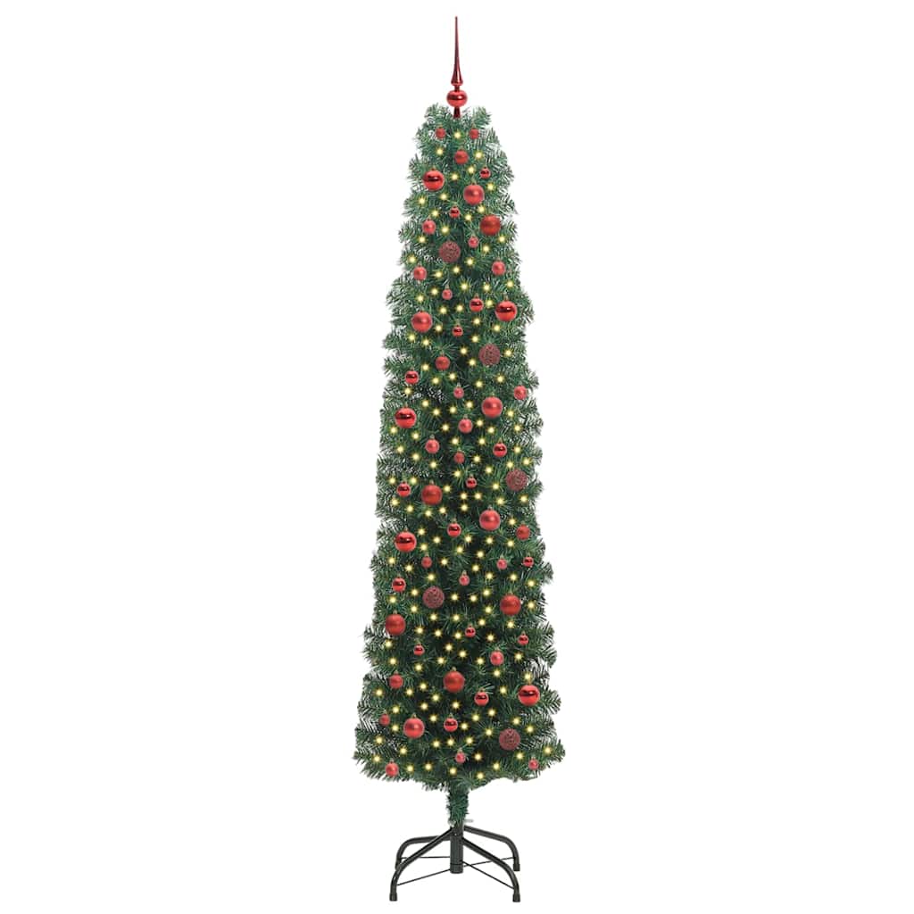 Mű karácsonyfa 300 LED-del Zöld 240 cm PVC, acél és műanyag