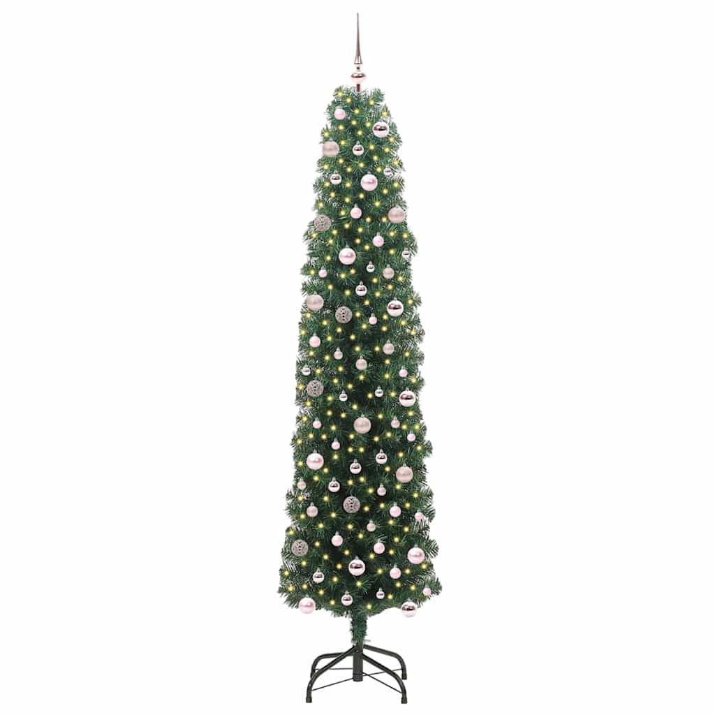 Mű karácsonyfa 300 LED-del Zöld 240 cm PVC, acél és műanyag