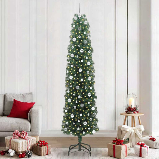 Mű karácsonyfa 300 LED-del Zöld 240 cm PVC, acél és műanyag