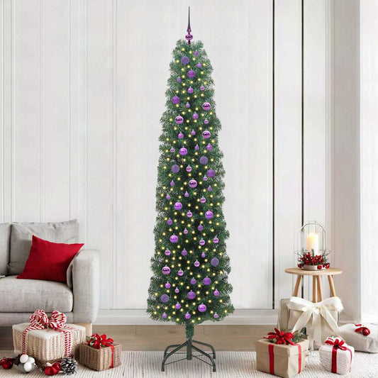 Mű karácsonyfa 300 LED-del Zöld 240 cm PVC, acél és műanyag