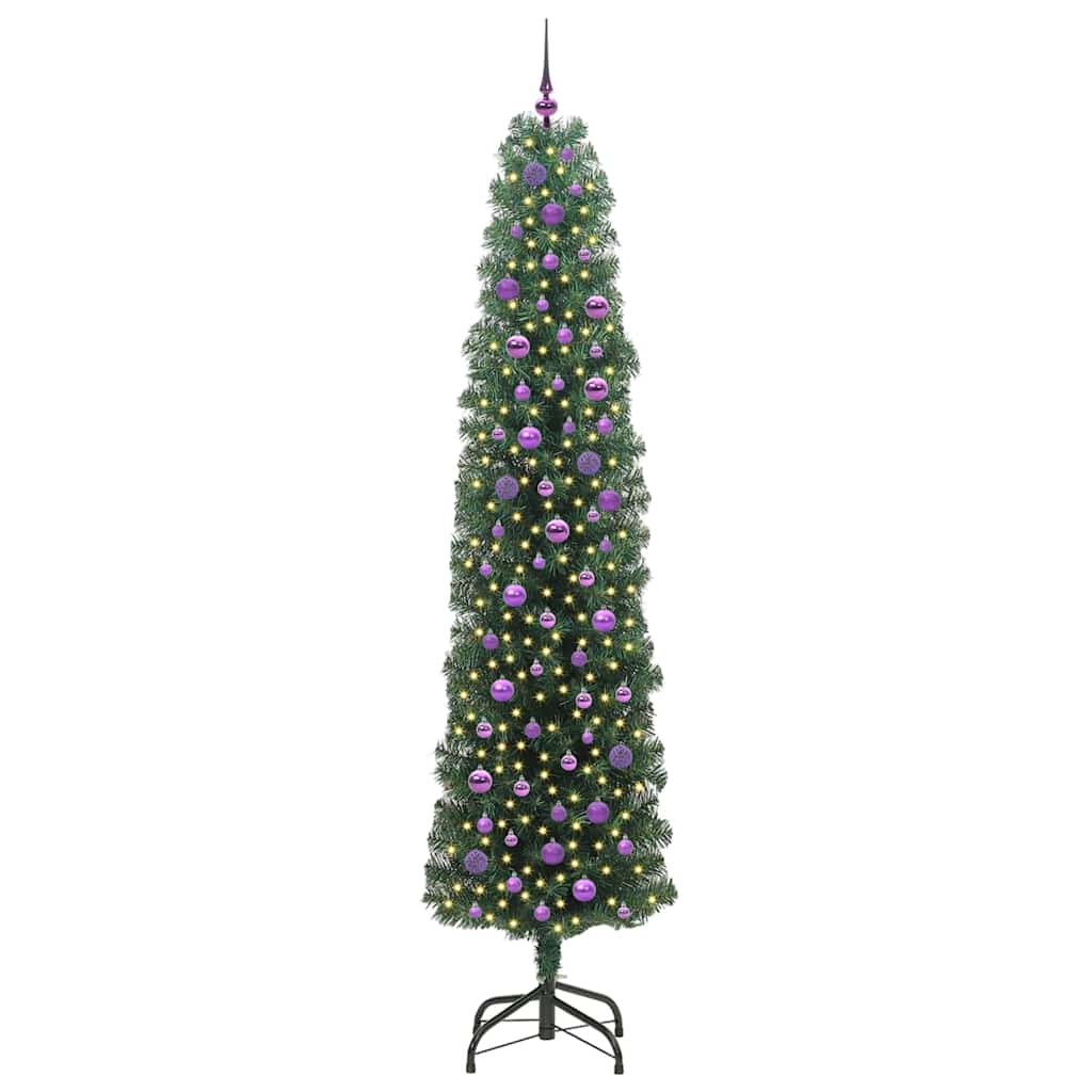Mű karácsonyfa 300 LED-del Zöld 240 cm PVC, acél és műanyag