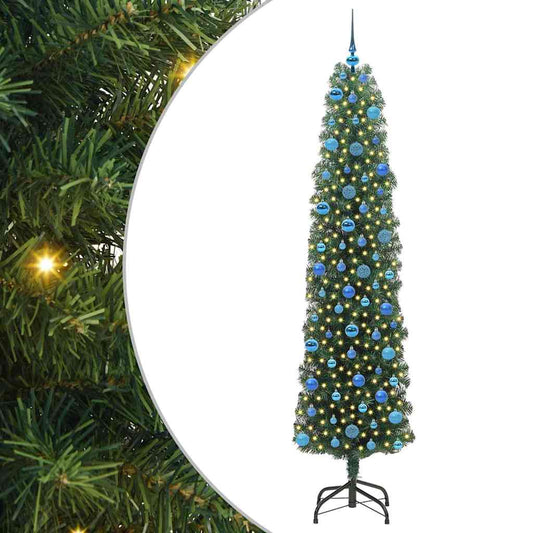 Mű karácsonyfa 300 LED-del Zöld 240 cm PVC, acél és műanyag