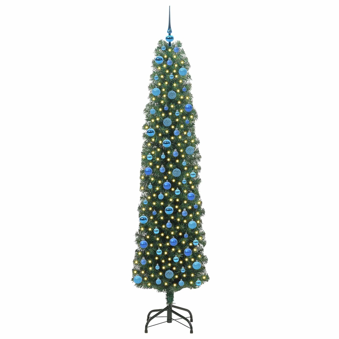 Mű karácsonyfa 300 LED-del Zöld 240 cm PVC, acél és műanyag
