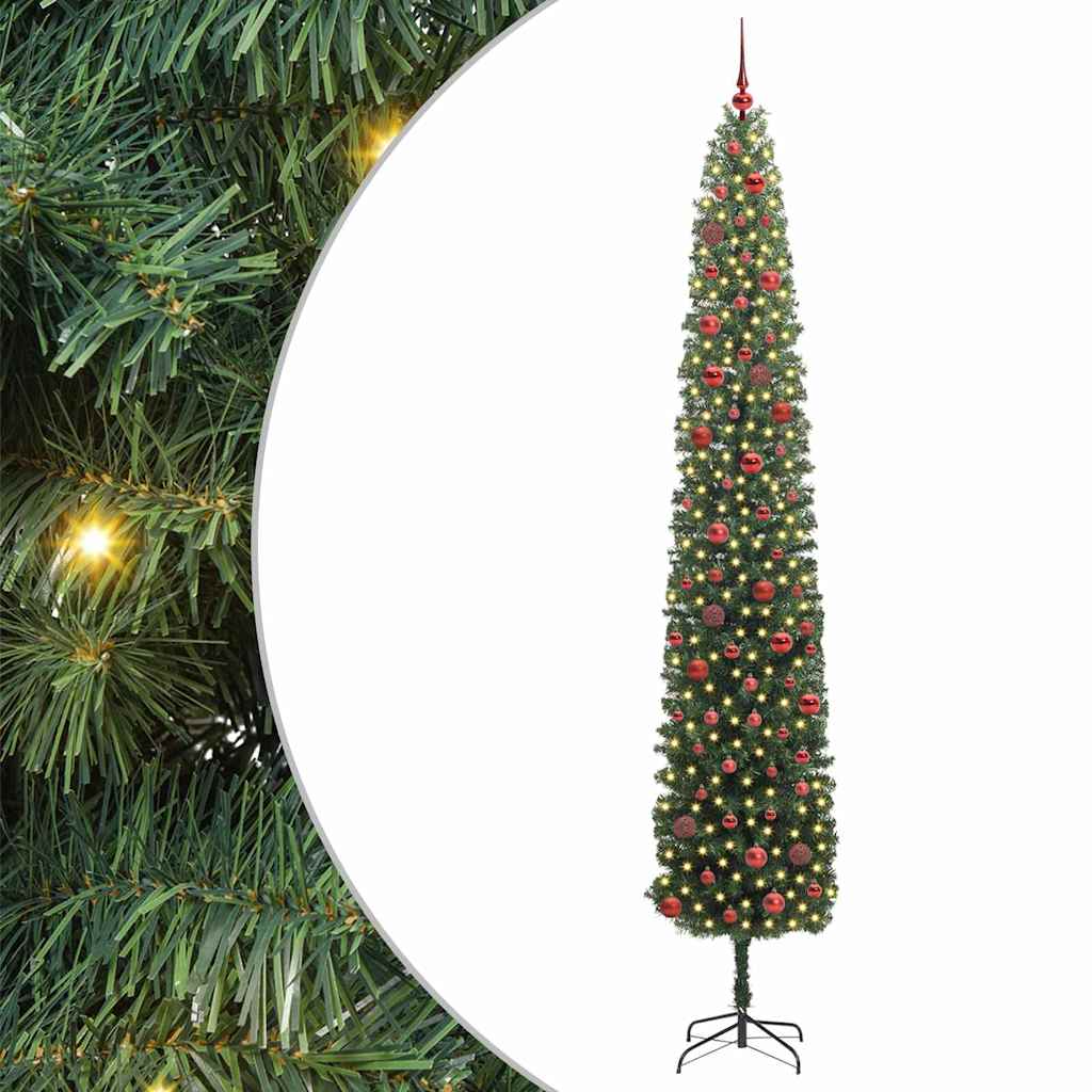 Mű karácsonyfa 300 LED-del Zöld 270 cm PVC, acél és műanyag