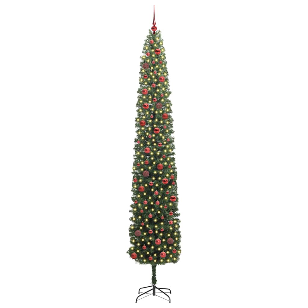 Mű karácsonyfa 300 LED-del Zöld 270 cm PVC, acél és műanyag