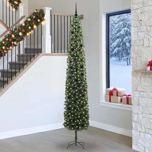 Mű karácsonyfa 300 LED-del Zöld 270 cm PVC, acél és műanyag