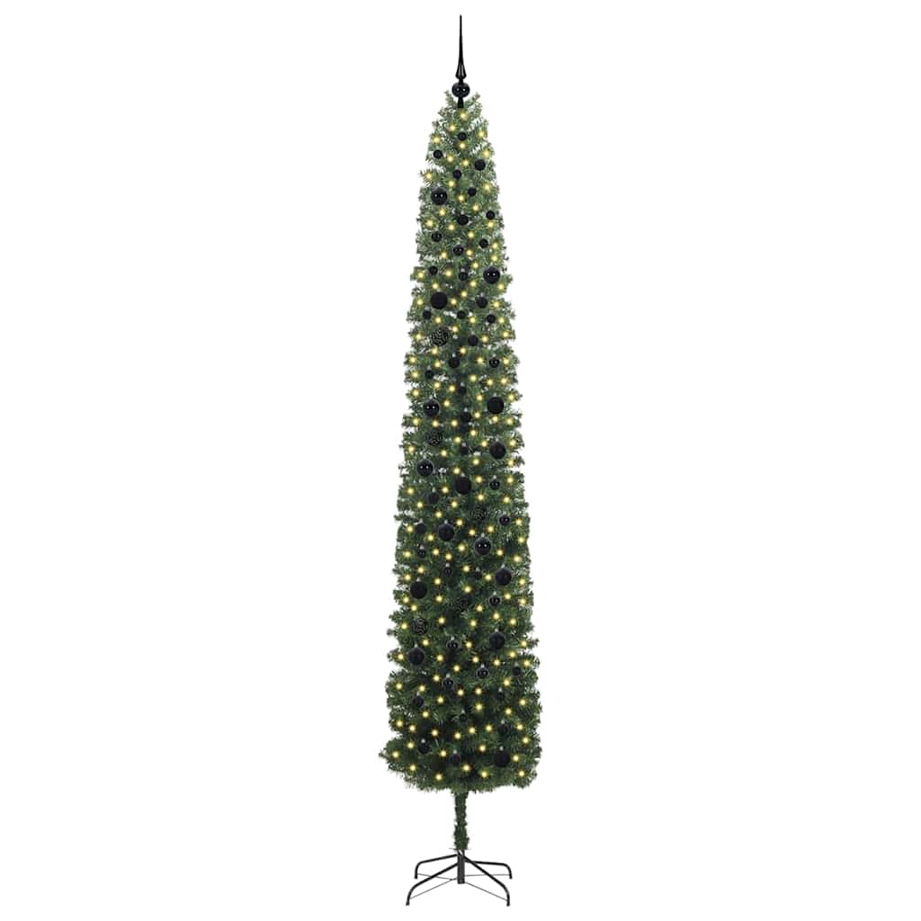 Mű karácsonyfa 300 LED-del Zöld 270 cm PVC, acél és műanyag