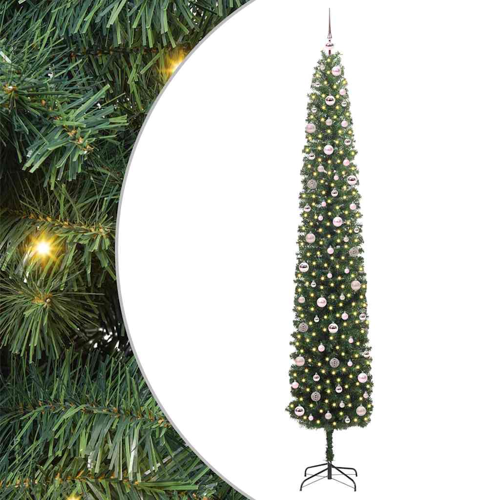 Mű karácsonyfa 300 LED-del Zöld 270 cm PVC, acél és műanyag